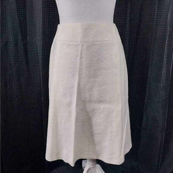 LIZ! FABULOUSLY LUXE CREAM LINEN BLEND FLARED/FULL SKIRT, LINED! SZ 12 - Picture 2 of 9